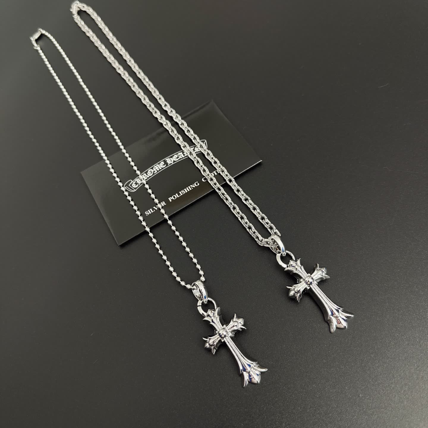 Chrome Hearts Silver Cross Pendant Necklace